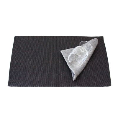 Pisa Design Placemat from linen 36x50cm 122s blackgrey