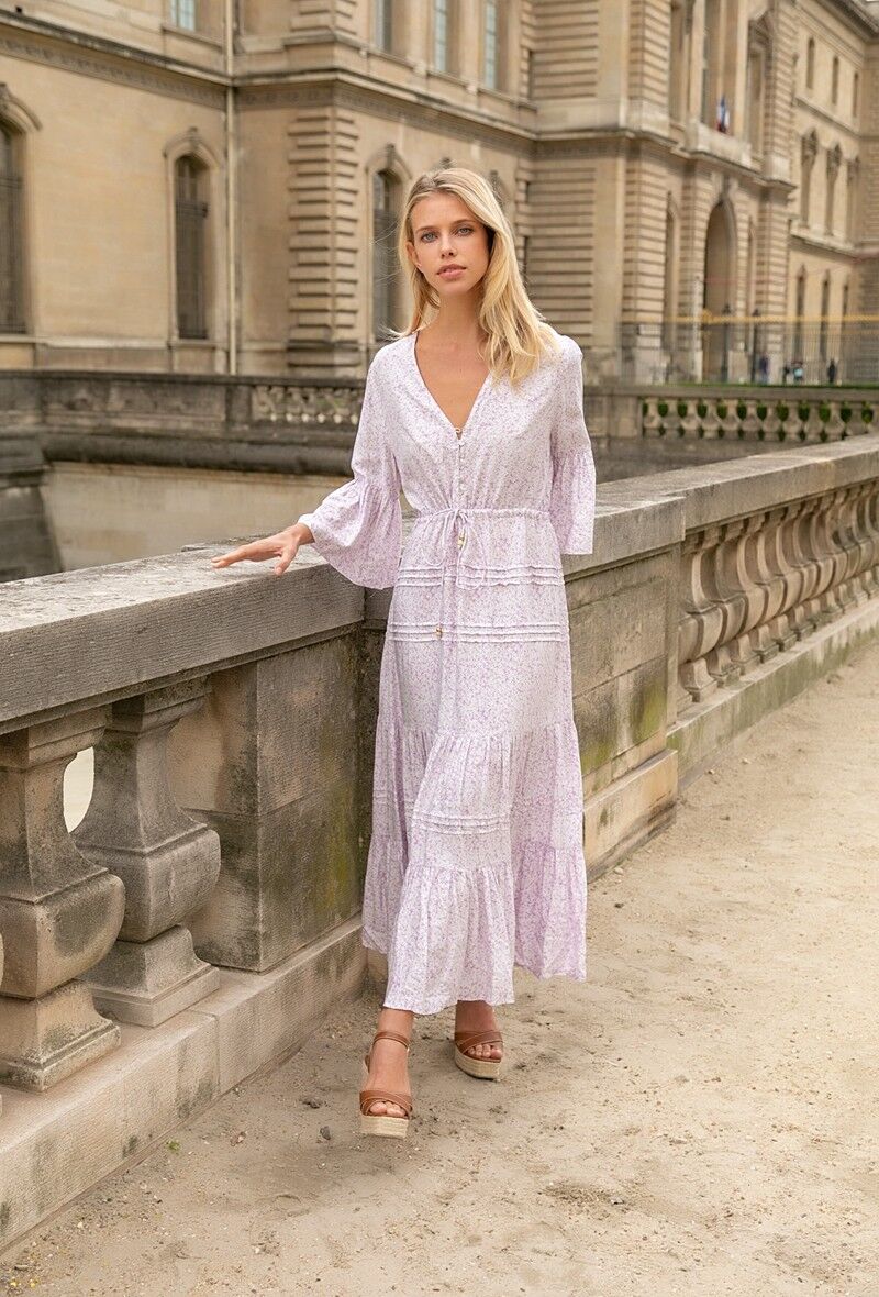 Robe longue 2025 boutonnée devant