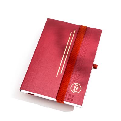 vegan bio-leather notebook  -  Luisa; medium / ruby