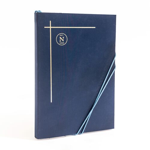 vegan bio-leather notebook  -  Lilly; medium/ tanzanite