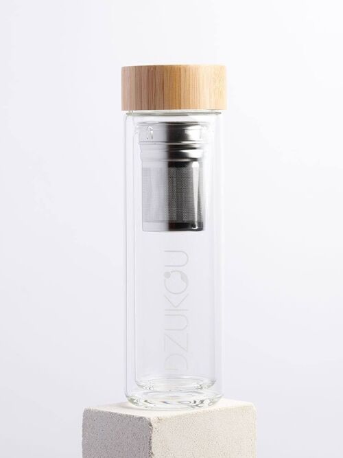 Dzukou Bishop Falls - Glass Tea Bottle With Bamboo Cap 450ml