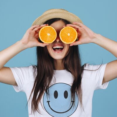T-shirt unisex con faccia felice