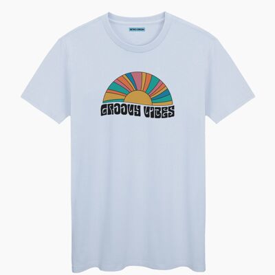 Groovy vibes blue cream unisex t-shirt