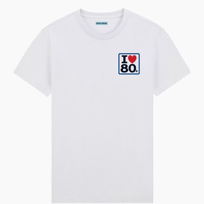Camiseta unisex I love 80s white