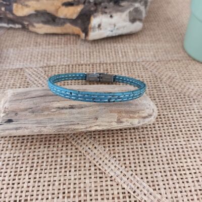 Bracelet en liège nathan, bleu-ciel