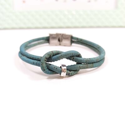 Blue-gray cork bracelet, Axelle