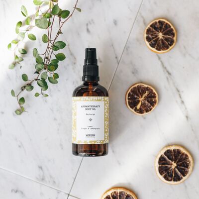 Body Oil - Recharge - Lemon, Ginger & Lemongrass - 100 ml
