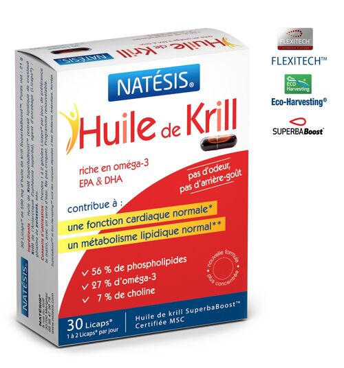 Huile de Krill, 100% pure NKO 500 mg / 30 CAPS