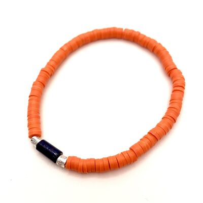 Bracelet Heishi Corail et son tube de Coquillage