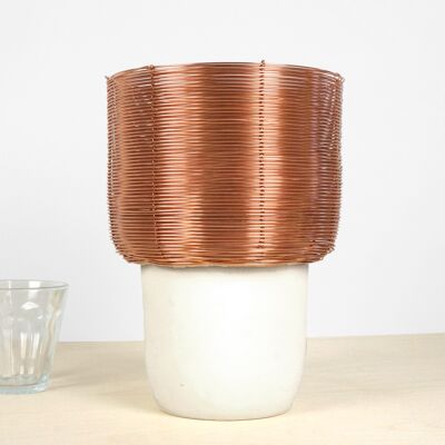 Lámpara de mesa trenzada de cobre
