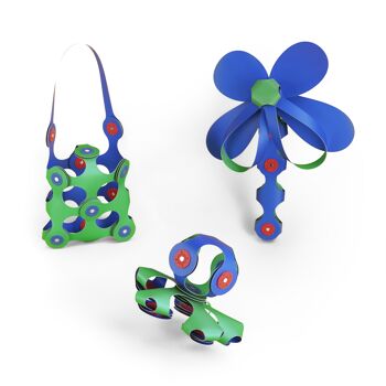 Clixo Crew 30 stuks set (blauw/groen)- flexibel magnetisch Speelgoed 7