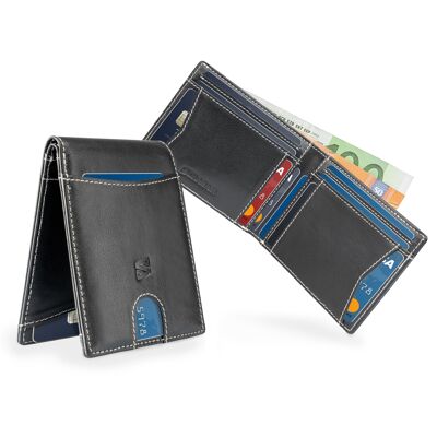 Wallet "Clever" - Black / White - W007