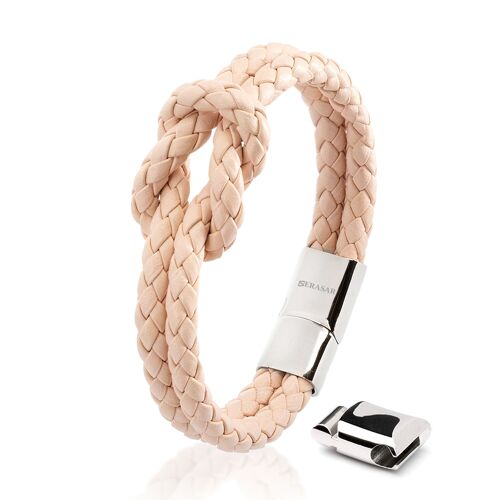 Lederarmband "Knot" - Rosa - B022