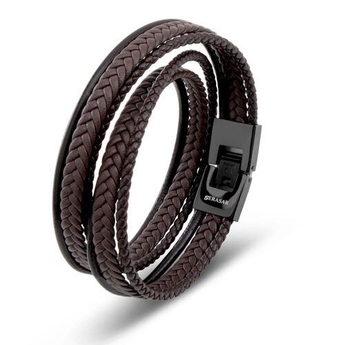 Lederarmband "Wrap" - Braun - B019