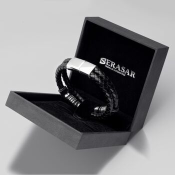 Bracelet cuir "Esprit" - argent - B007 2