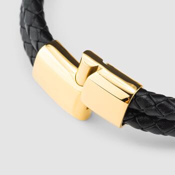 Bracelet cuir "Double" - or - B005 7