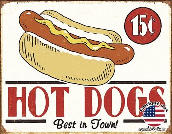 Plaques Décoratives Schonberg hot dogs plaque us