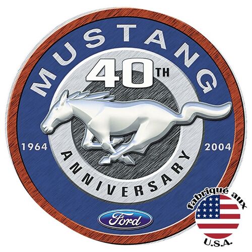 Plaques Décoratives Mustang 40th round plaque us