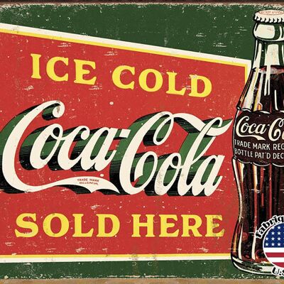 Piatti Decorativi Coca Cola Ice Cold Verde Targa Us