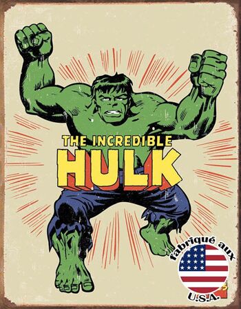 Hulk retro plaque us