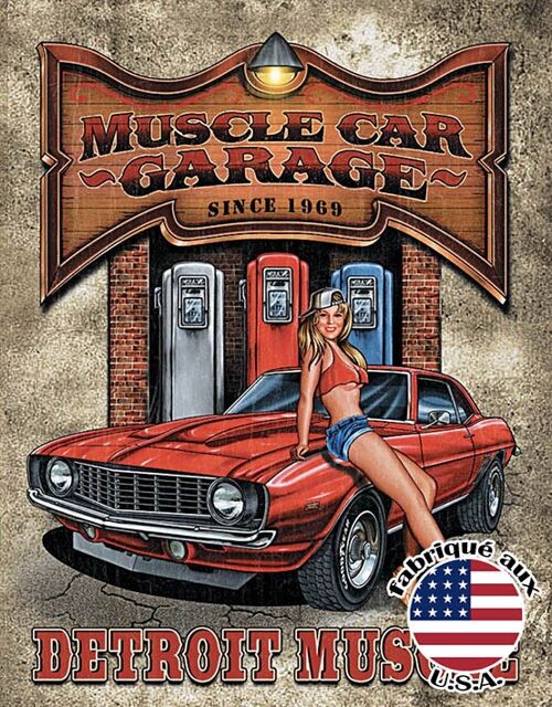 Legends muscle car garage plaque us