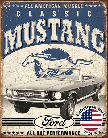 Plaques Décoratives Classic mustang plaque us