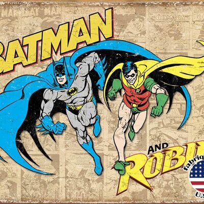 Batman et robin weathered plaque us