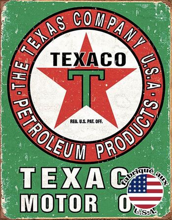 Plaques Décoratives Texaco oil weathered plaque us