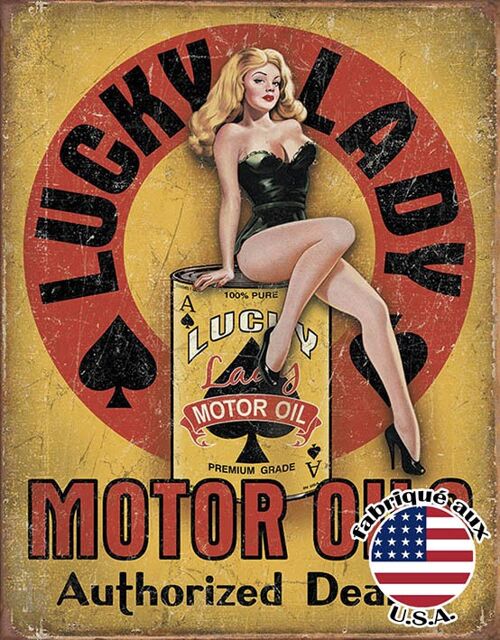 Lucky lady motor oil plaque us