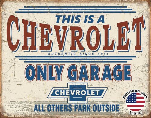 Chevy only garage plaque us