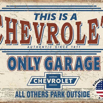 Chevy only garage plaque us