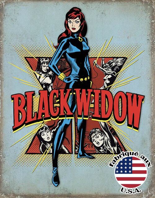 Black widow retro plaque us