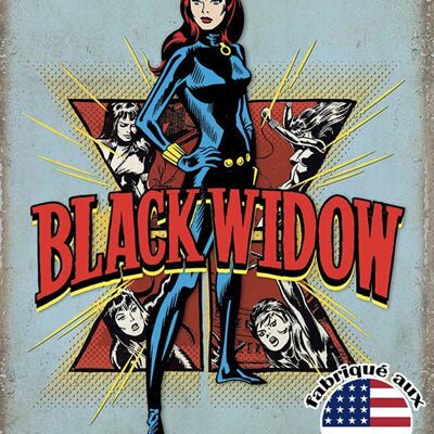 Black widow retro plaque us