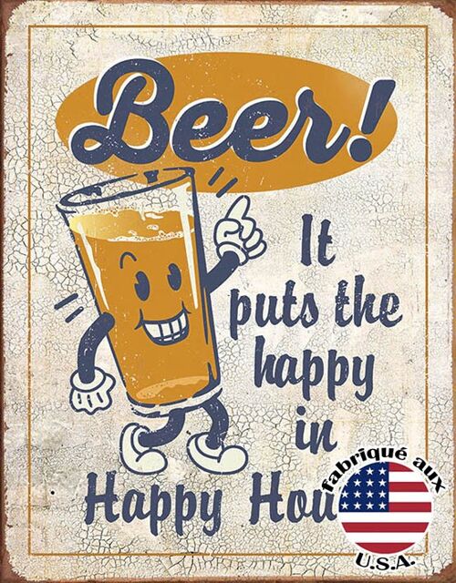 Happy hour beer plaque us