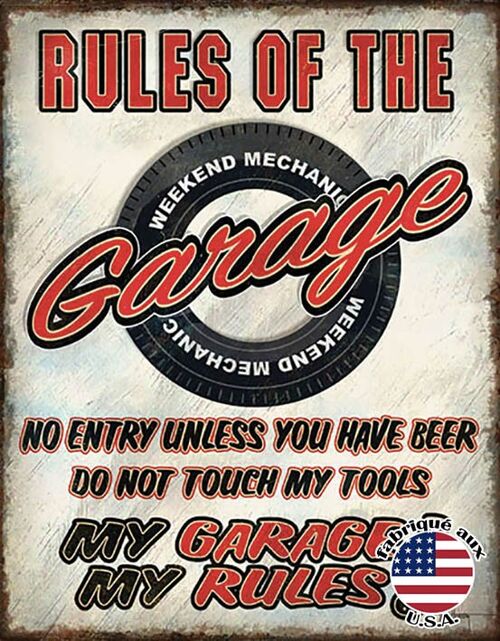 Rules garage plaque us