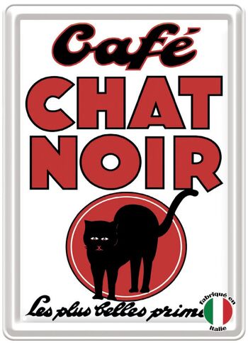 Plaques Décoratives Cafe chat noir cp metal 15x21