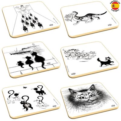 Dubout Coasters 2 posavasos juego de 6