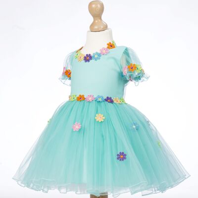 Girls Aquamarine Dress - Handmade