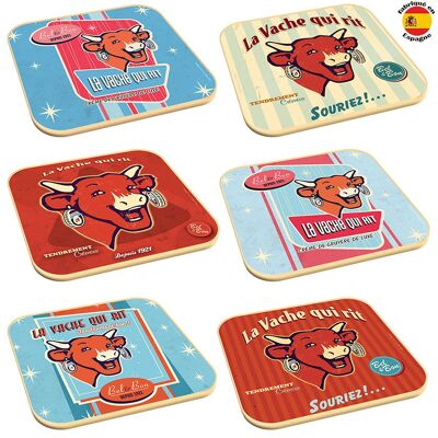 Posavasos de vaca riendo 2 posavasos x 6