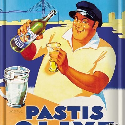 Dekorative Teller Pastis Olivenmetallplatte 30x40