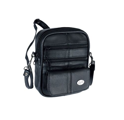 [ 1012 ] black leather shoulder bag