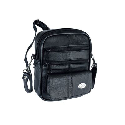 [ 1012 ] black leather shoulder bag