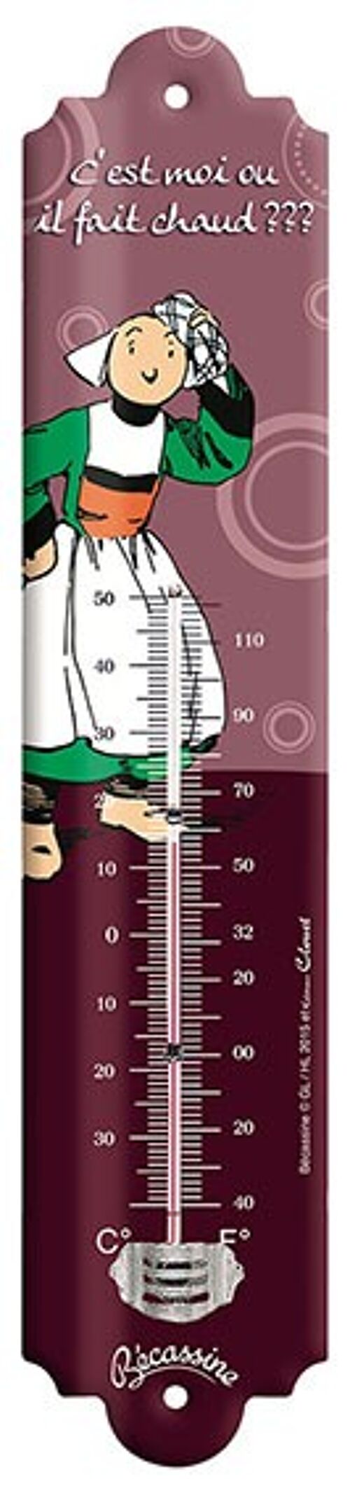 Thermomètre Vintage Becassine c'est moi ou il fait chaud thermometre