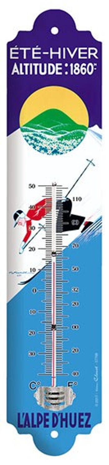 Thermomètre Vintage L'alpe d'huez - gorde thermometre touristique