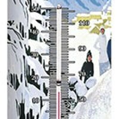 Vintage-Thermometer Luge montgenevre alt 1860 m Thermometer