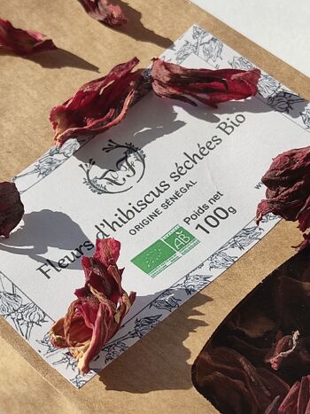 Fleurs d'hibiscus séchée rouge Bio 100g 1