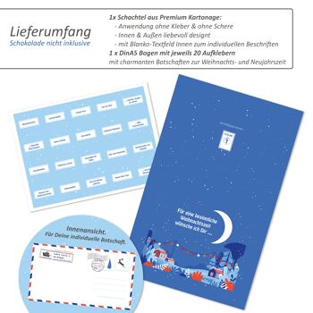 Boîte Netti Li Jae® Premium avec carte pop-up intégrée | Conception de carte postale à l'intérieur | Set d'autocollants pour chocolat Merci | sans chocolat 5
