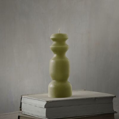 Beeswax candle "Aatos" pistachio