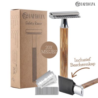 Maquinilla de Afeitar Bamboo Chrome+ Tapa de Protección Vegana
