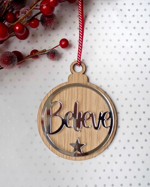 Believe Christmas Decoration (silver)